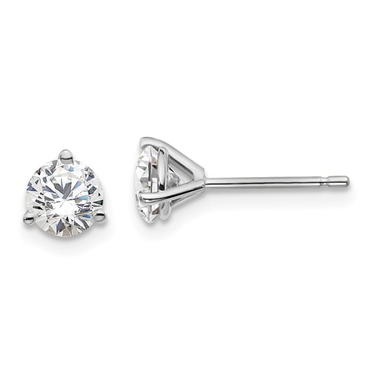 14K White Gold Lab Grown Diamond 1 1/4ctw VS/SI GH 3 Prong Earrings