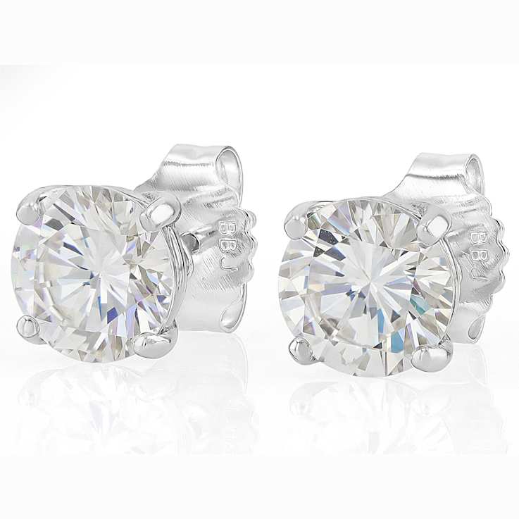 5.00ctw Diamond Simulant Stud Earrings In Sterling Silver