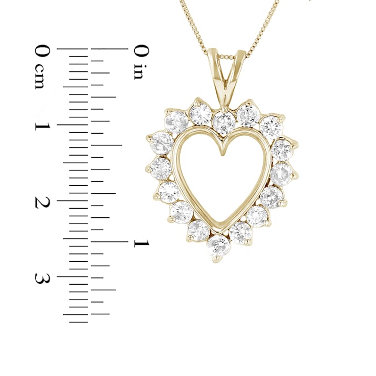 1.50ctw Diamond Heart Pendant 14k Yellow Gold