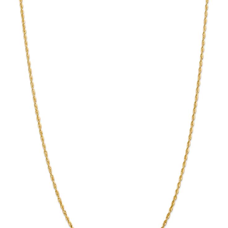 14k Yellow Gold 2.25mm Diamond-Cut Rope Link Chain