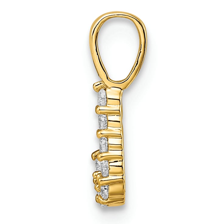 14K Yellow Gold Lab Grown Diamond Letter J Initial Pendant