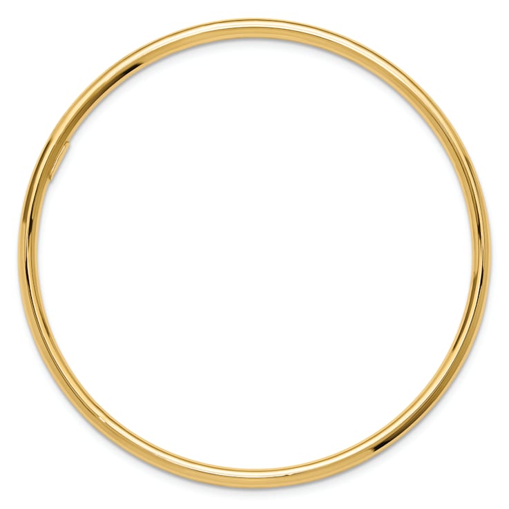 14k Yellow Gold 3mm Polished Slip On Bangle