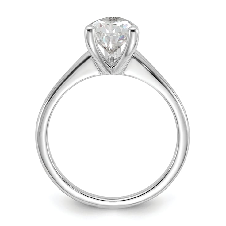Rhodium Over 14K White Gold 2 ct. D E F Pure Light Pear Moissanite
Solitaire Ring