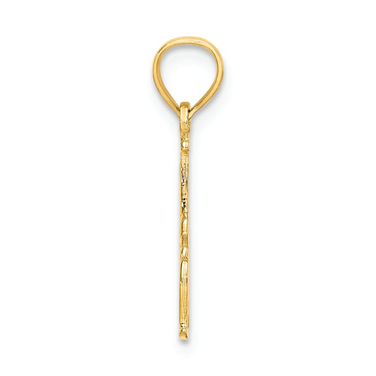 14k Yellow Gold Textured #1 Nina Pendant