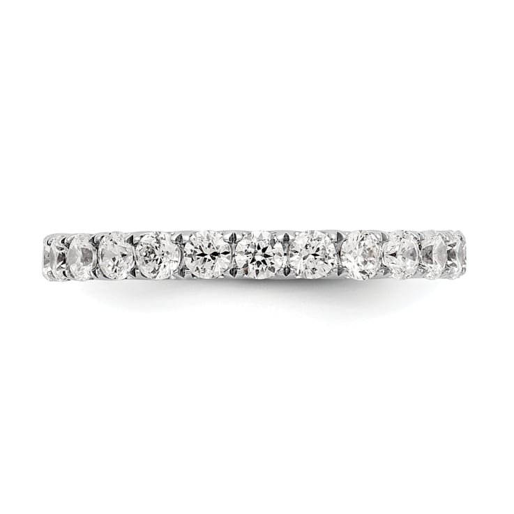 Rhodium Over 14K White Gold Lab Grown Diamond SI1/SI2, G H I, Eternity Band