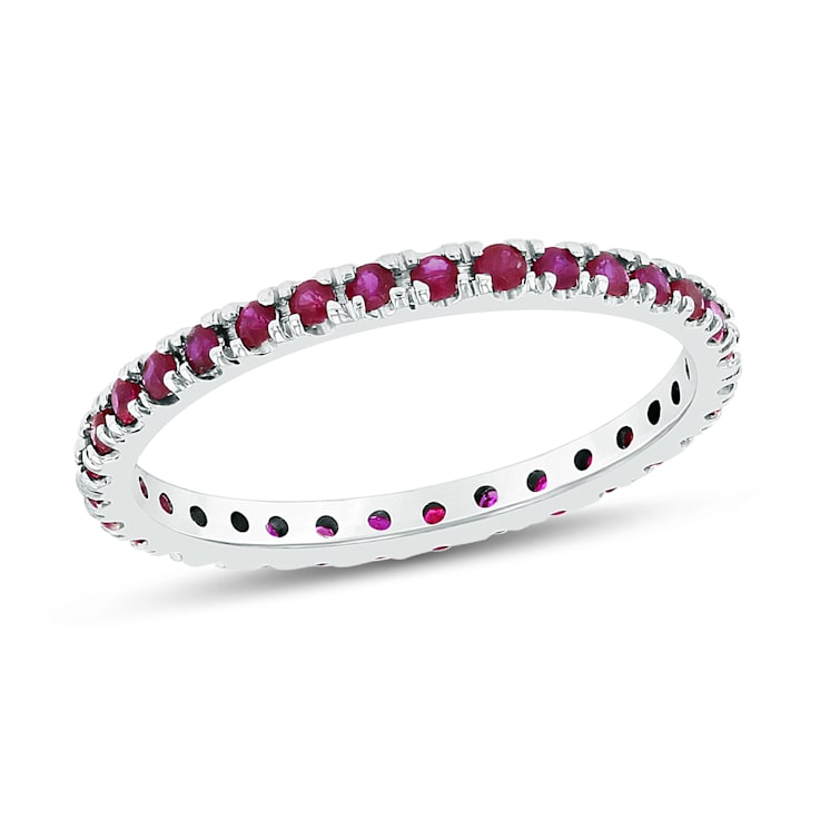 0.65ctw Ruby Eternity Band Ring in 14k White Gold