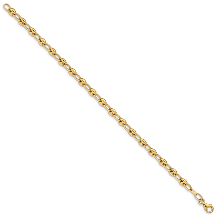14k Yellow Gold 4.9mm Polished Link Bracelet