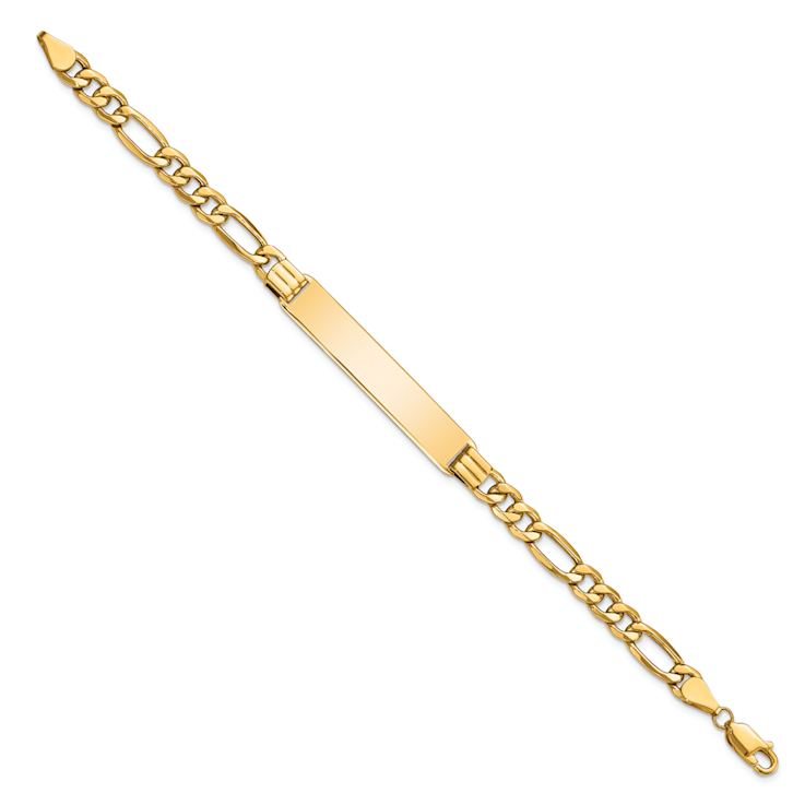 10k Yellow Gold Figaro Link ID Bracelet