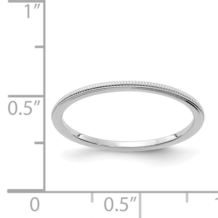 14K White Gold 1.2mm Milgrain Stackable Expressions Band