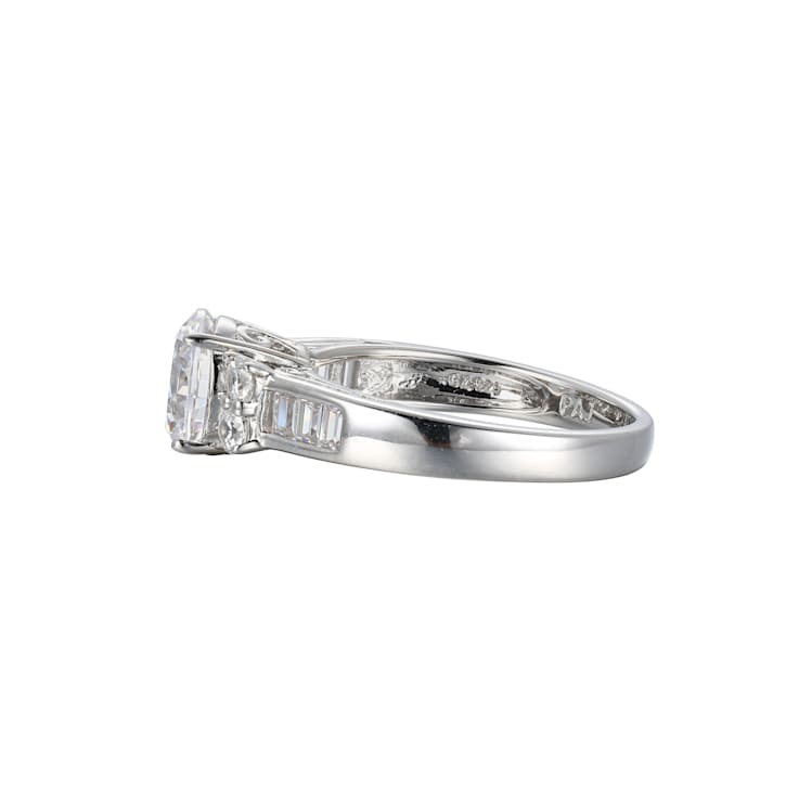 White Cubic Zirconia Rhodium Over Sterling Silver 3 Pieces Bridal Set
Rings 4.28ctw