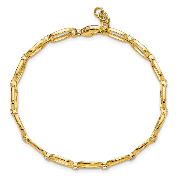 14K Yellow Gold Lab Grown Diamond VS/SI GH, Oval Link with 0.25 Inch
Extension Bracelet
