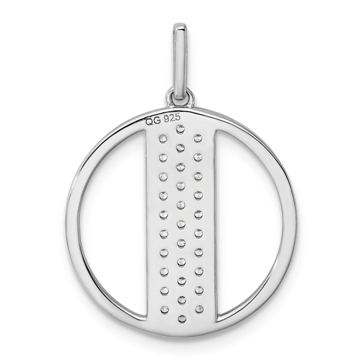 14K White Gold Gatsby Diamond Initial I Charm
