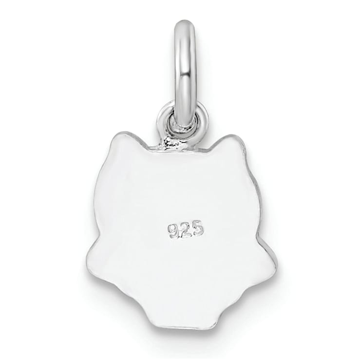 Rhodium Over Sterling Silver Multi-color Enameled Owl Children's Pendant