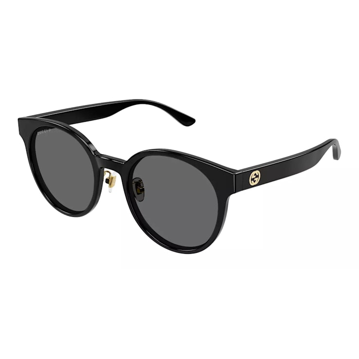 Gucci Black Frame / Gray Round Polarized Lens Sunglasses