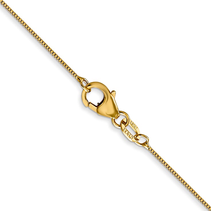 18K Yellow Gold 0.5mm Solid Box 16 Inch Chain