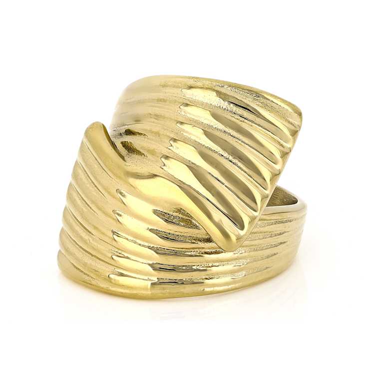Gold-Tone Wide Bypass Ring