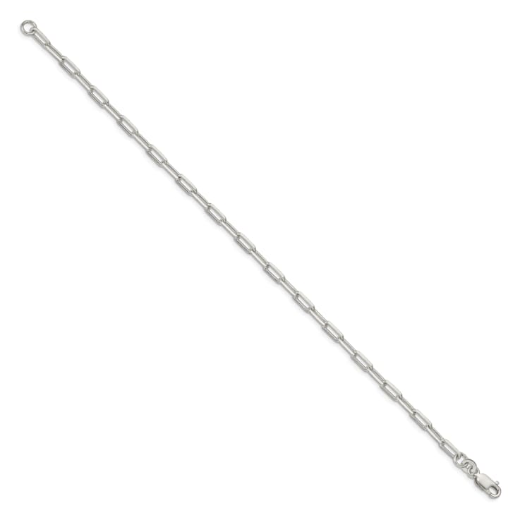 Sterling Silver 3.25mm Elongated Open Link Chain Bracelet