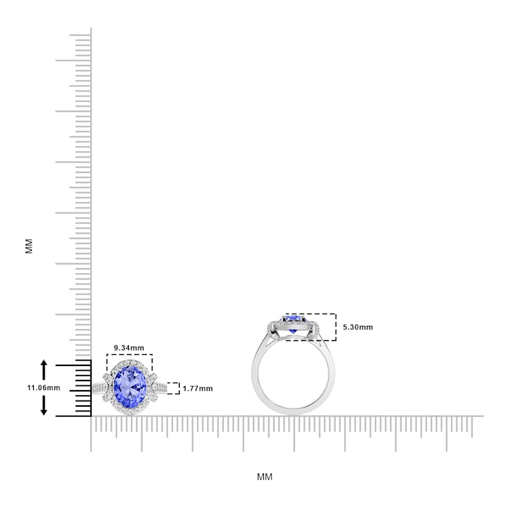 14K White Gold Tanzanite and Diamond Ring 1.93 ctw
