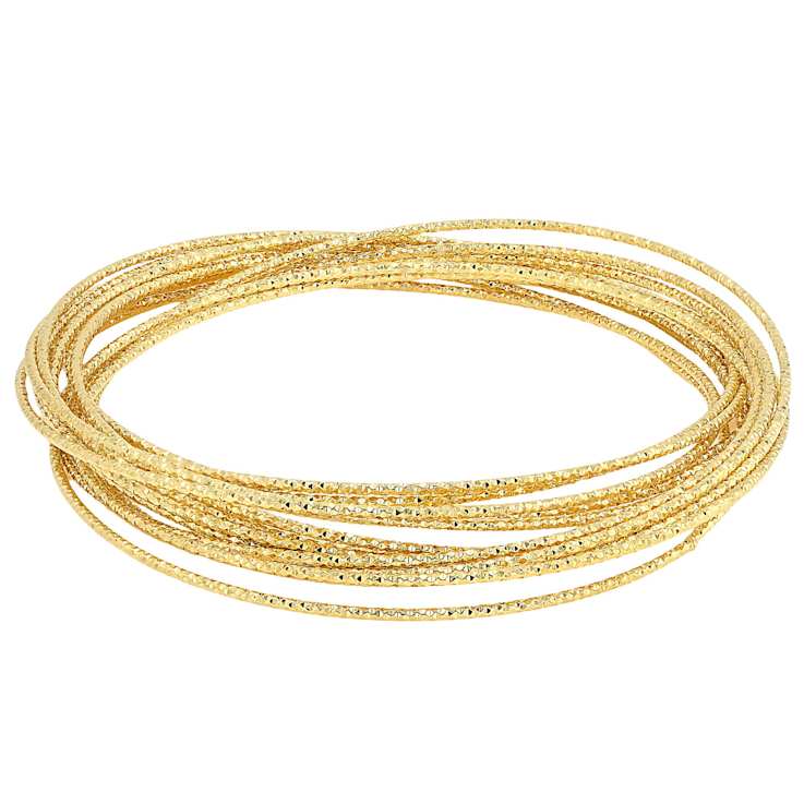Diamond-Cut Multi-Row Bangle In 18K Gold Over Bronze