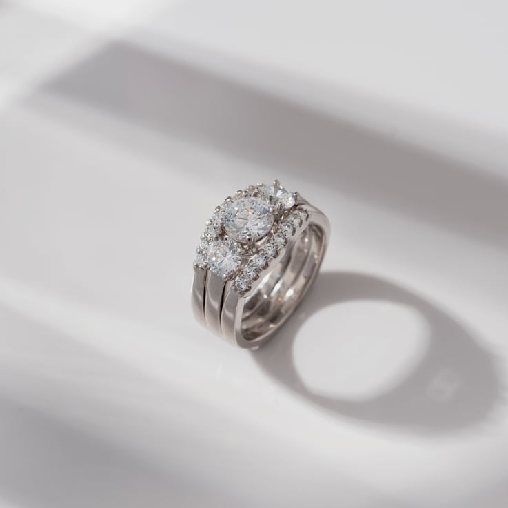 White Cubic Zirconia Platinum Over Sterling Silver Ring 2.57ctw