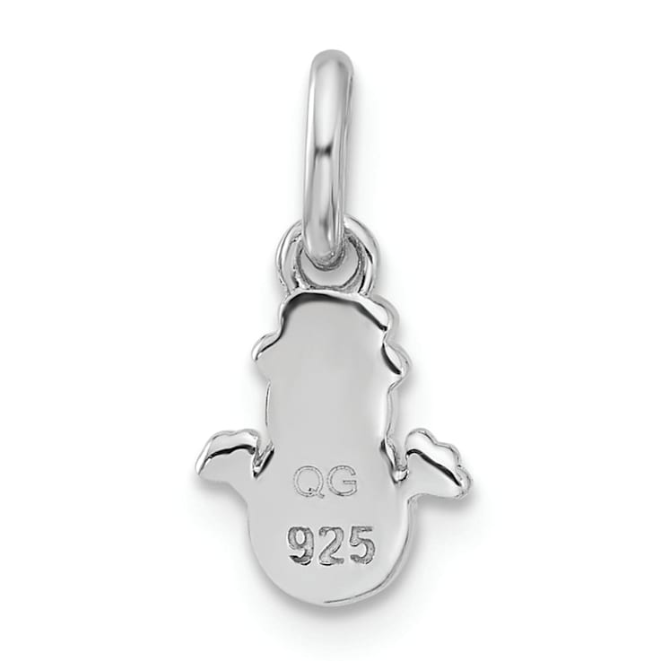 Rhodium Over Sterling Silver Multi-color Enamel Snowman Children's Pendant