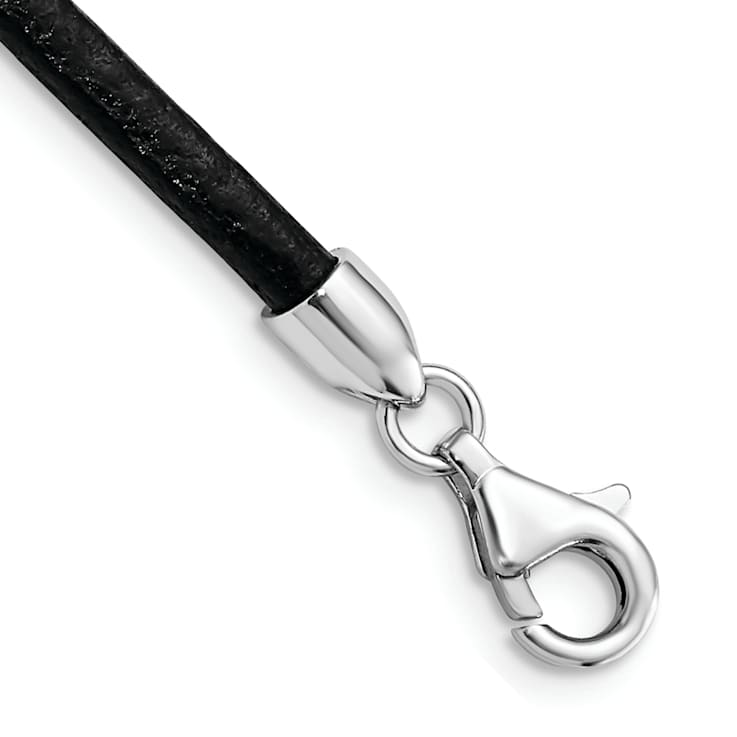 Black Leather 18 inch 3mm Necklace