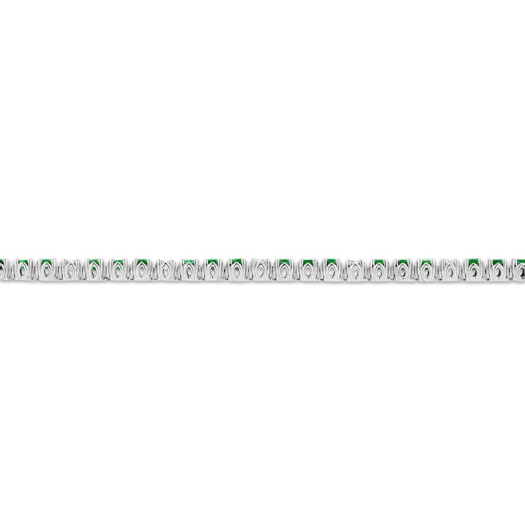 3.09ctw Emerald and Diamond Bracelet in 14k White Gold