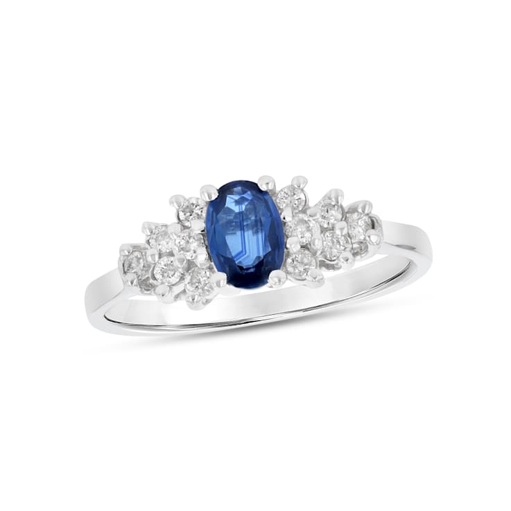 0.68ctw Sapphire and Diamond Ring in 14k White Gold