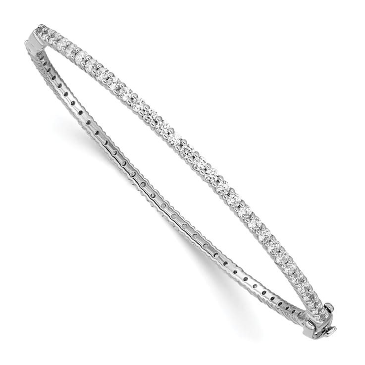 14K White Gold Lab Grown Diamond VS/SI GH Eternity Bangle