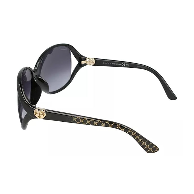 Gucci Black with Logo Accent Frame / Gray Lens Sunglasses