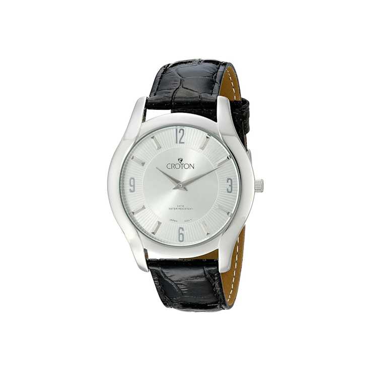 Croton Men's 41mm Stainless Steel Leather Band Watch