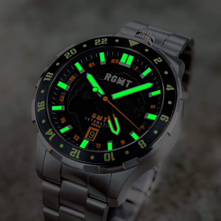 RGMT Globemaster GMT Yellow Dial White Bezel White Stainless Steel Band
Automatic Watch