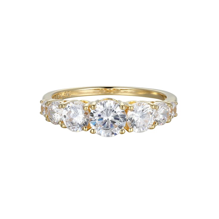 White Cubic Zirconia 18K Yellow Gold Over Sterling Silver Ring 2.90ctw