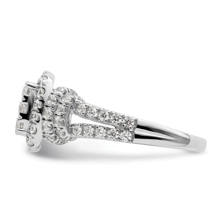 Rhodium Over 14K White Gold Lab Grown Diamond VS/SI GH, Cluster Ring 1.509ctw