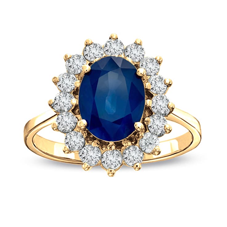 2.75ctw Sapphire and Diamond Ring in 14k Yellow Gold