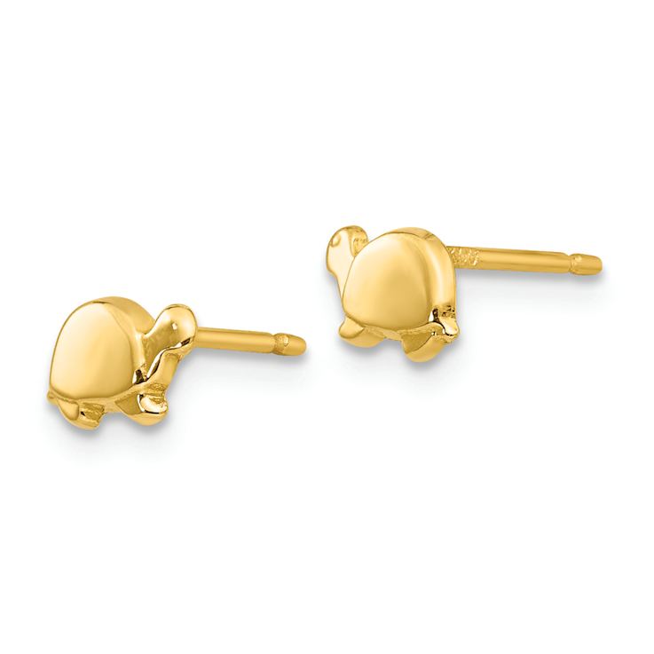 14k Yellow Gold Mini Turtle Earrings