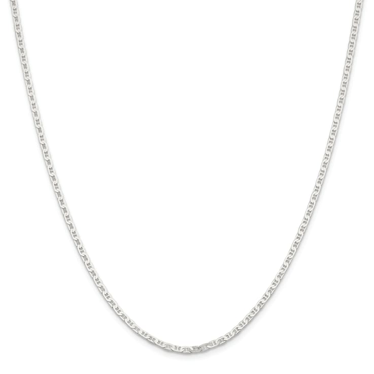 Sterling Silver 2.1mm Flat Anchor Chain Necklace