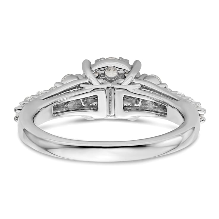 Rhodium Over 14K White Gold Lab Grown Diamond VS/SI GH, Cluster Ring 1.028ctw