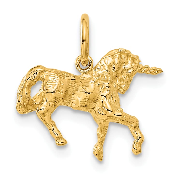 14K Yellow Gold Unicorn Charm