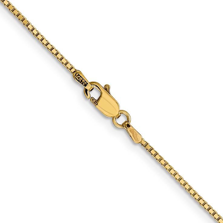 14k Yellow Gold 1.05mm Solid Box Link 30 Inch Chain
