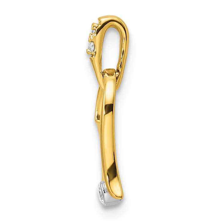 14k Yellow Gold and 14k White Gold Polished Heart Diamond Pendant