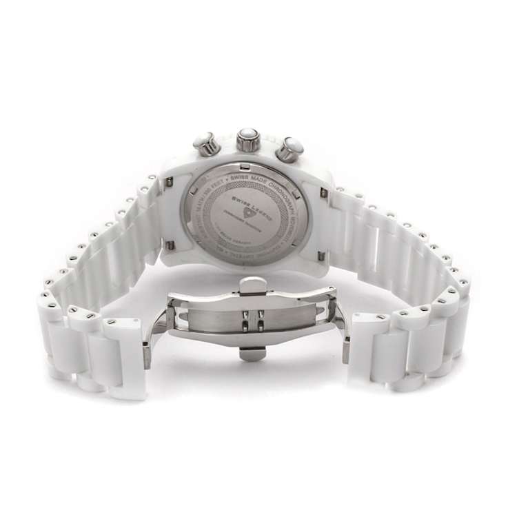 Swiss Legend Women's Commander White Ceramic Band Watch
