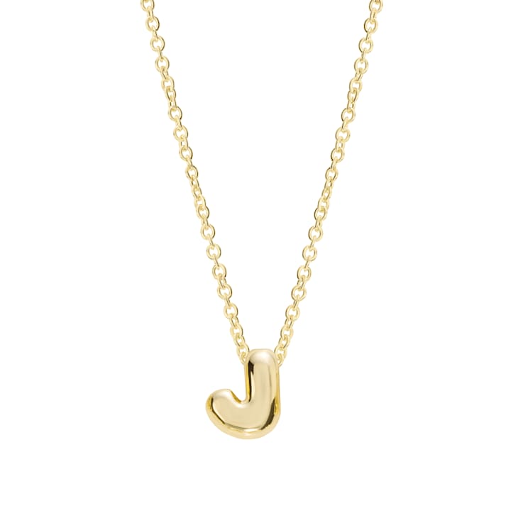 CZ Initial J Tennis Necklace And Pendant Set In 14K Gold Over Brass 4.05ctw