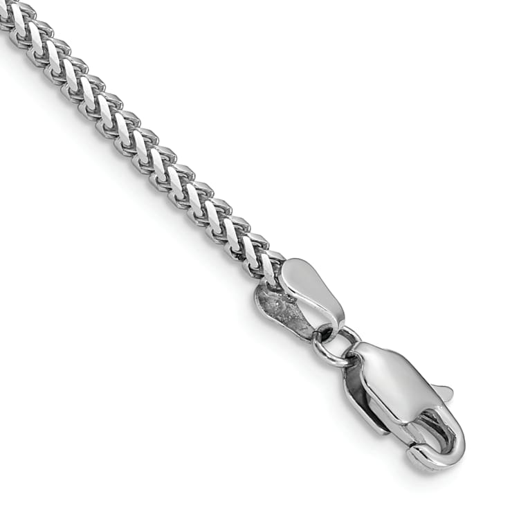 14K White Gold 2mm Franco Chain Bracelet