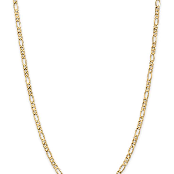 14k Yellow Gold 4.2mm Figaro Link 18 Inch Chain