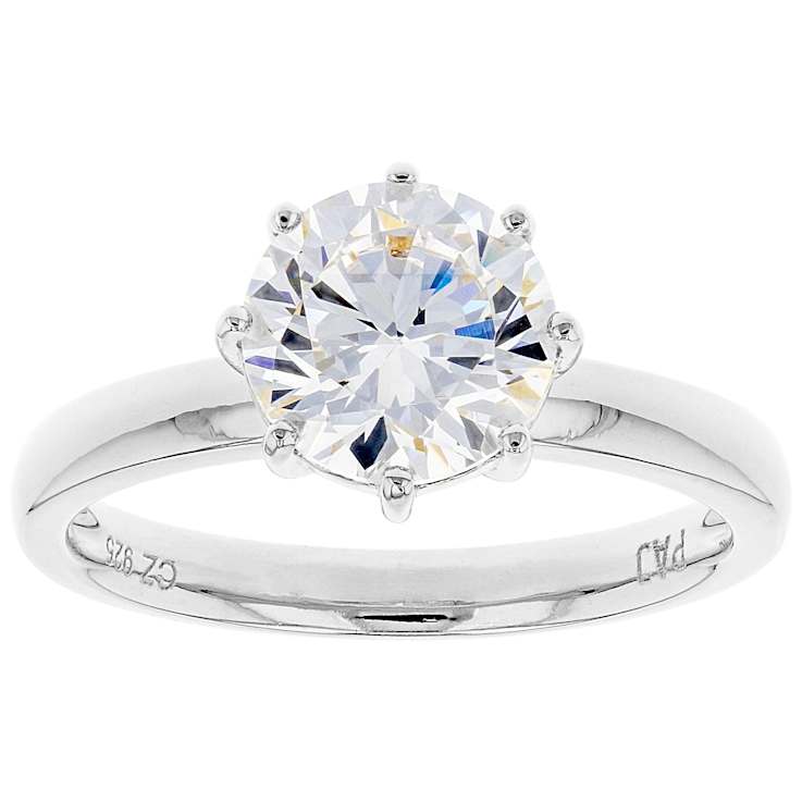 Solitaire CZ Pendant And Ring Set in Sterling Silver