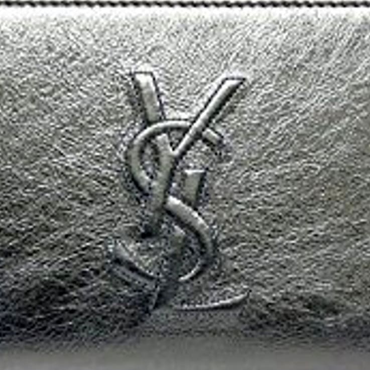 【SAINT LAURENT】ウォレット、エレガント Yves Saint Laurent Wallet YSL Belle du Jour Metallic Silver