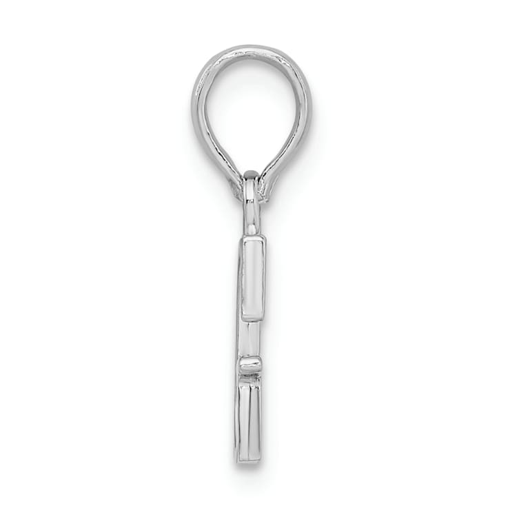 Sterling Silver Polished Block Initial -G- Pendant