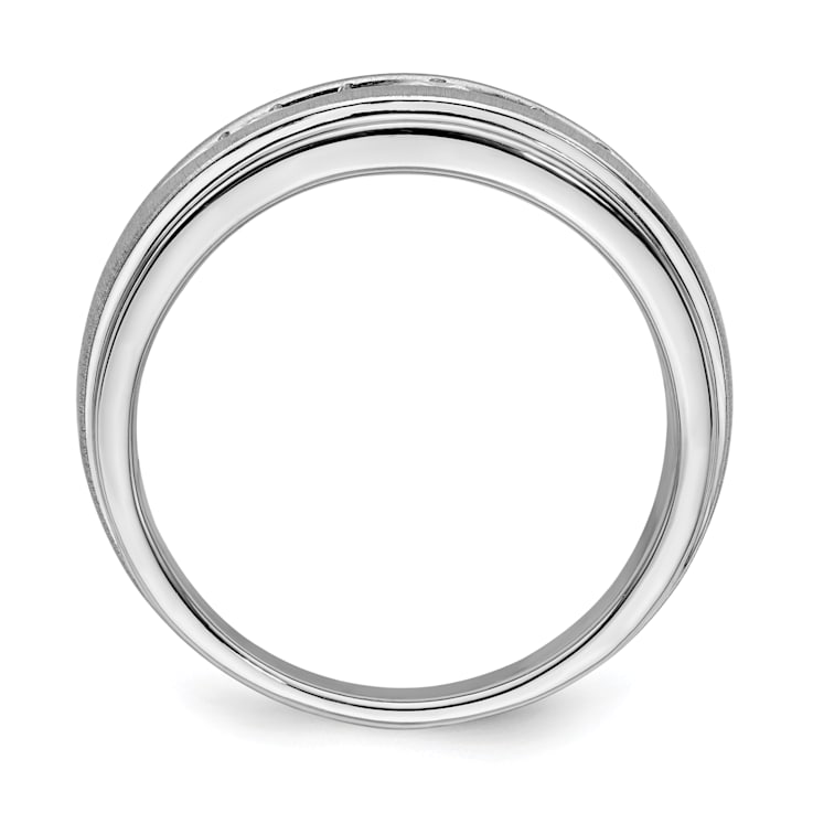 Rhodium Over 14K White Gold Lab Grown Diamond SI1/SI2, G H I, Men's Ring