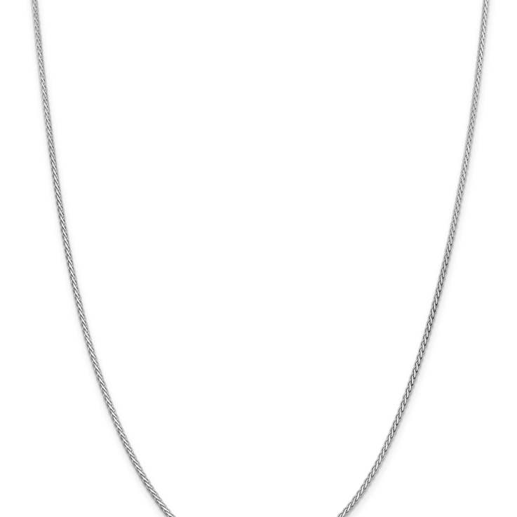 Rhodium Over 14k White Gold 1.9mm Solid Flat Wheat 20 Inch Chain